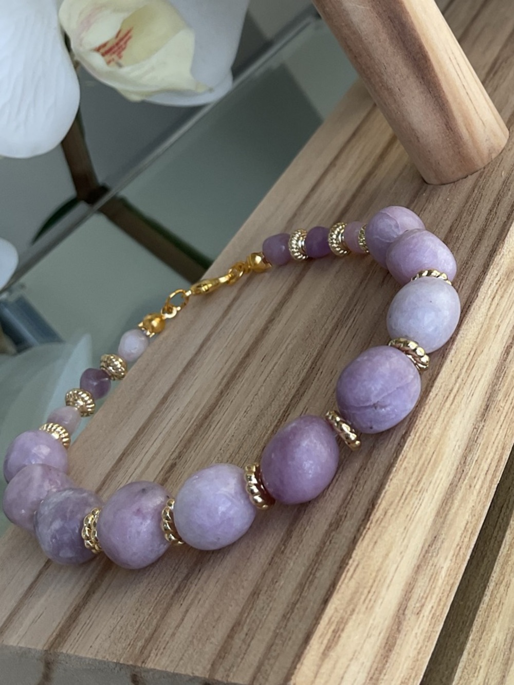 Genuine Lepidolite Bracelet - Various sizes - Picture 2 of 5